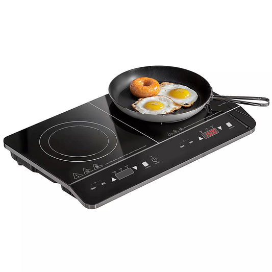 Nešiojama indukcinė kaitlentė, 10 lygių temperatūros reguliavimas, lietimatinis skydelis, juoda