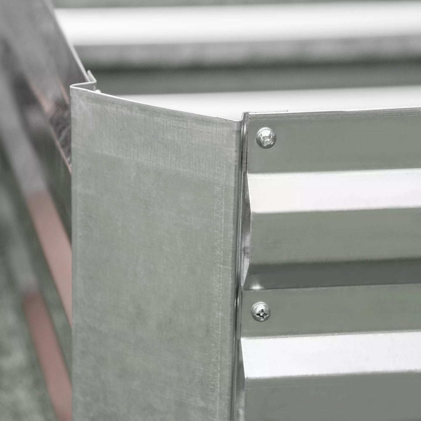 Pakeltas lysas iš cinkuoto plieno, daržo lysas, sodinimo dėžė sodui, gėlių dėžė, gėlių vazonas, sidabrinis 120 x 90 x 30 cm