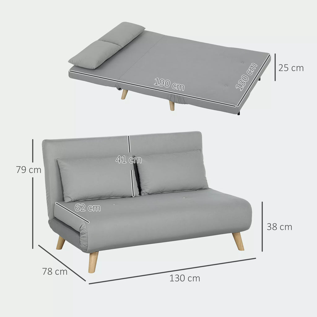 Miegamasis sofos Relaxsofa Sofa Couch, su 2 pagalvėmis, aksominis paviršius, 130 x 78 x 79 cm, šviesiai pilkos spalvos