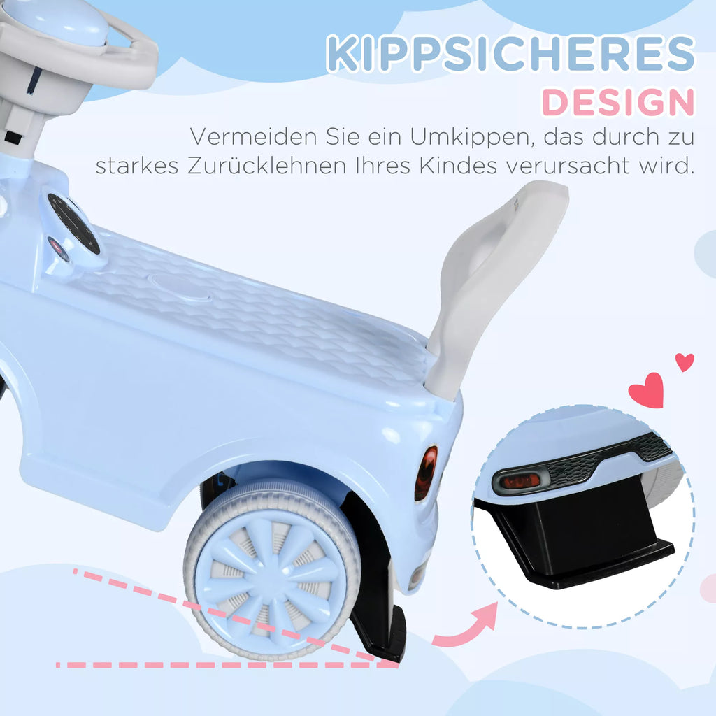Paspiriamas automobilis vaikams nuo 18 mėn., iki 25 kg, šviesiai mėlynas