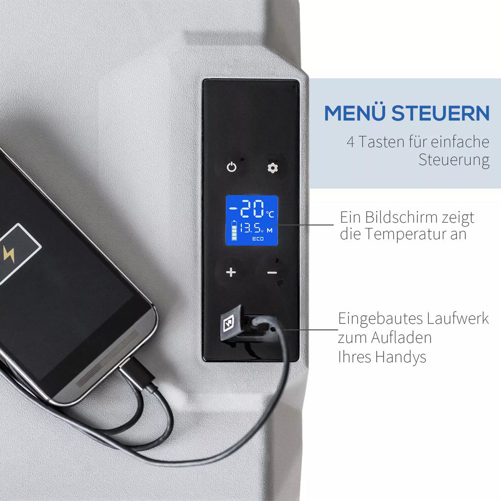 Automobilinis šaldytuvas, 50 l, iki -20°C, pilkas