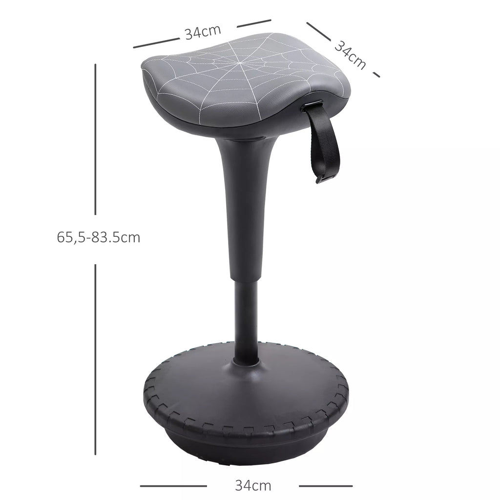 Biuro kėdė su pasukimo funkcija, ergonomiška kėdė, reguliuojamas aukštis 65,5–83,5 cm, pasukama 120° kampu, pilkos spalvos