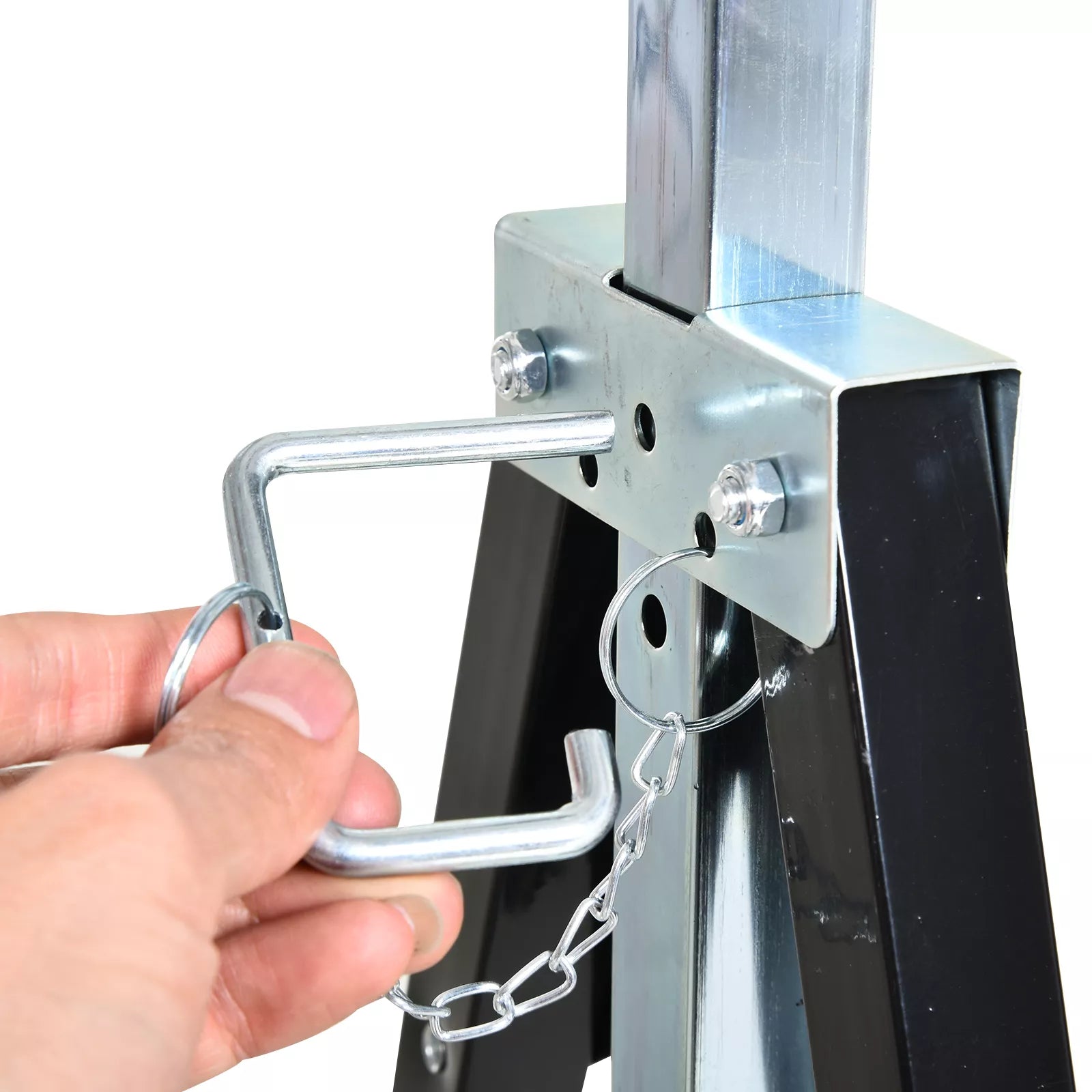 Darbinis stovas, pjovimo stovas, reguliuojamo aukščio, sulankstomas, metalinis, juodas, 68 x 56 x 80-130 cm, keliamoji galia 200kg