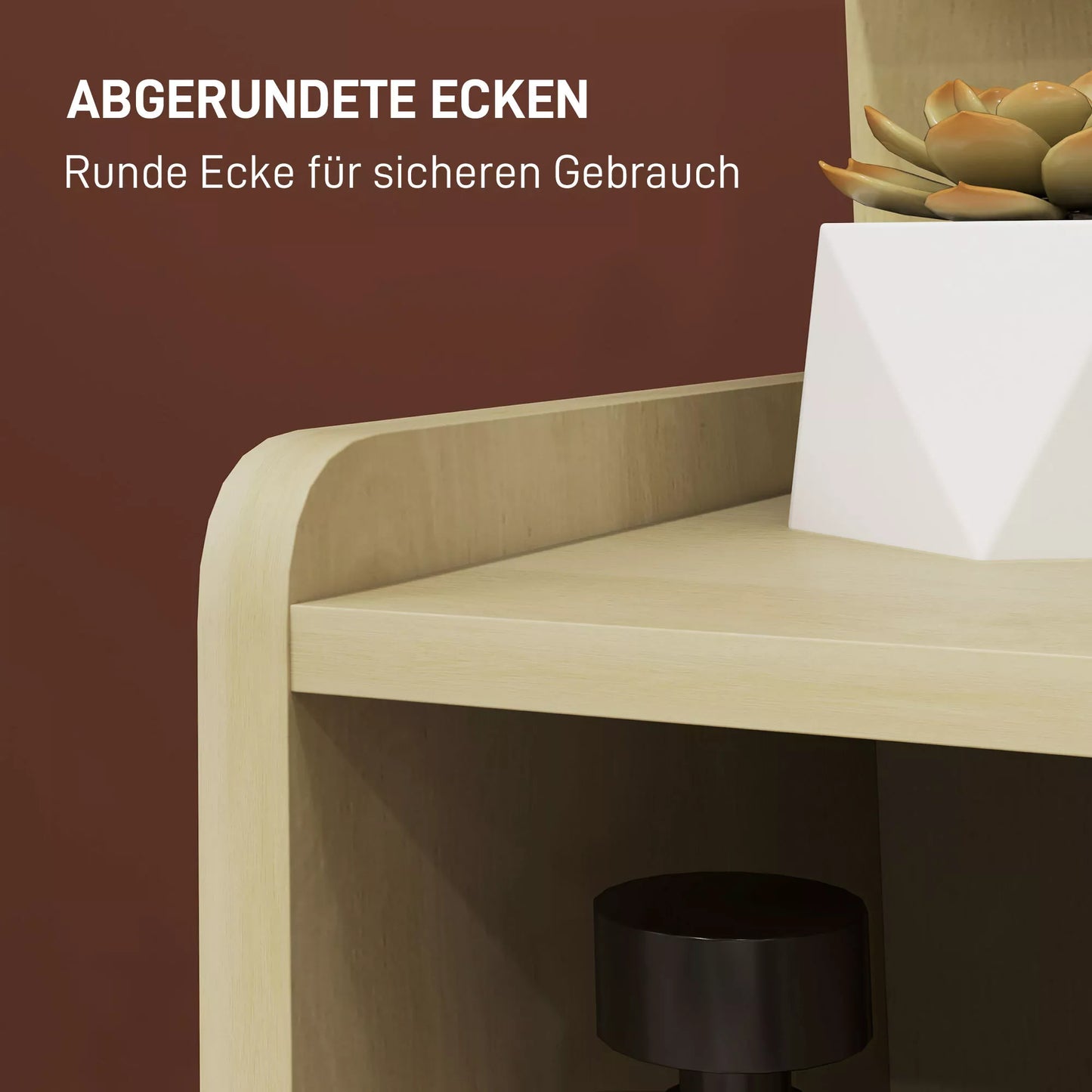 Naktinis staliukas su 2 stalčiais, atvira lentyna, 40x30x60 cm, medžio imitacija