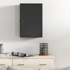 Pakabinama vaistinėlė su 3 lentynomis ir 2 raktais, 40 × 18 × 60 cm, juoda