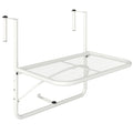 Pakabinamas balkono stalas metalinis 60x56 cm reguliuojamo aukščio baltas