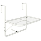 Pakabinamas balkono stalas metalinis 60x56 cm reguliuojamo aukščio baltas