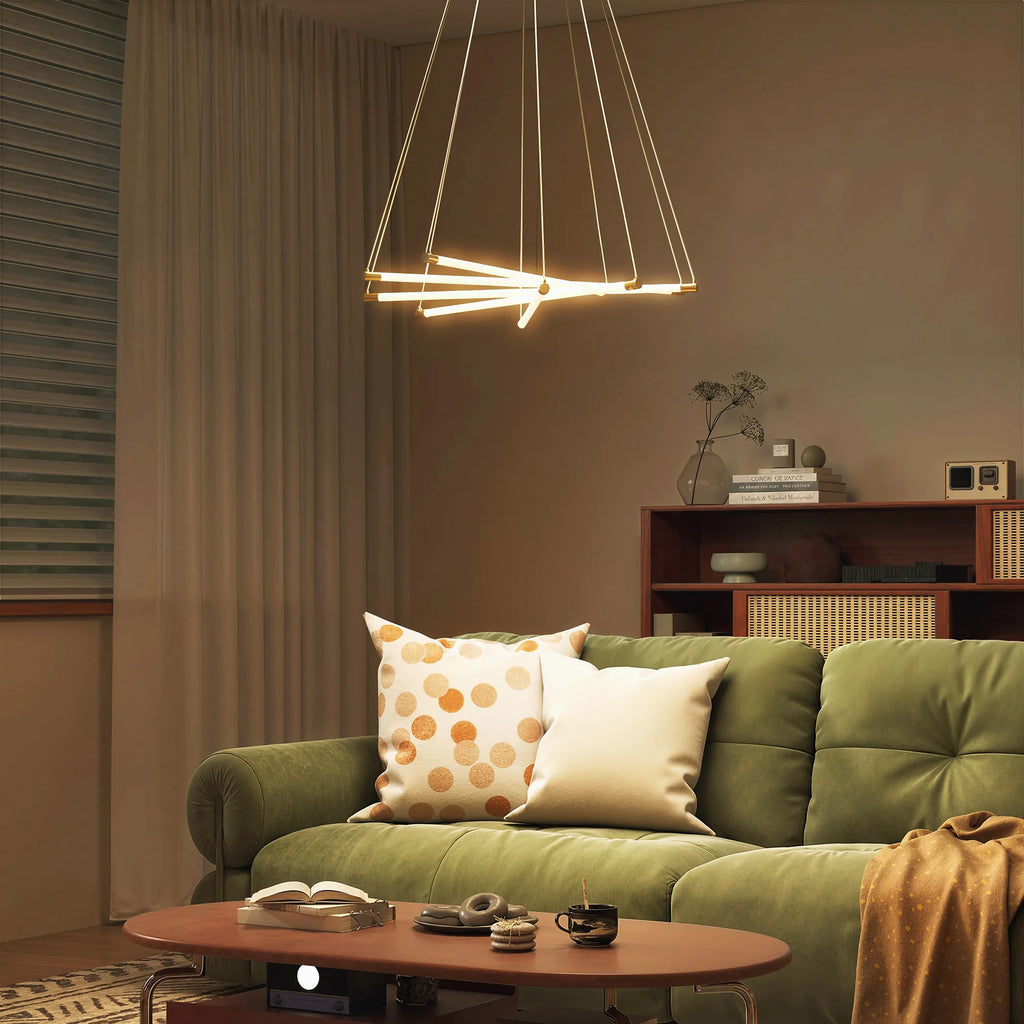 Pakabinamas šviestuvas LED, 50 W, reguliuojamas, aukso ir baltos spalvos