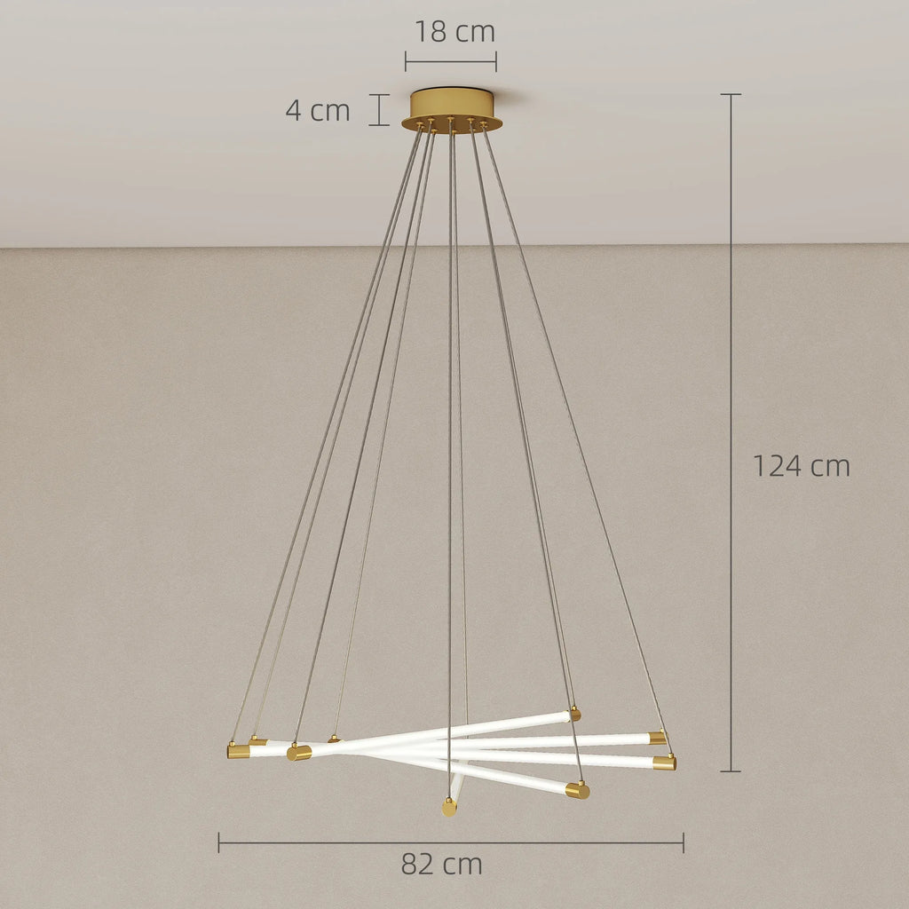 Pakabinamas šviestuvas LED, 50 W, reguliuojamas, aukso ir baltos spalvos