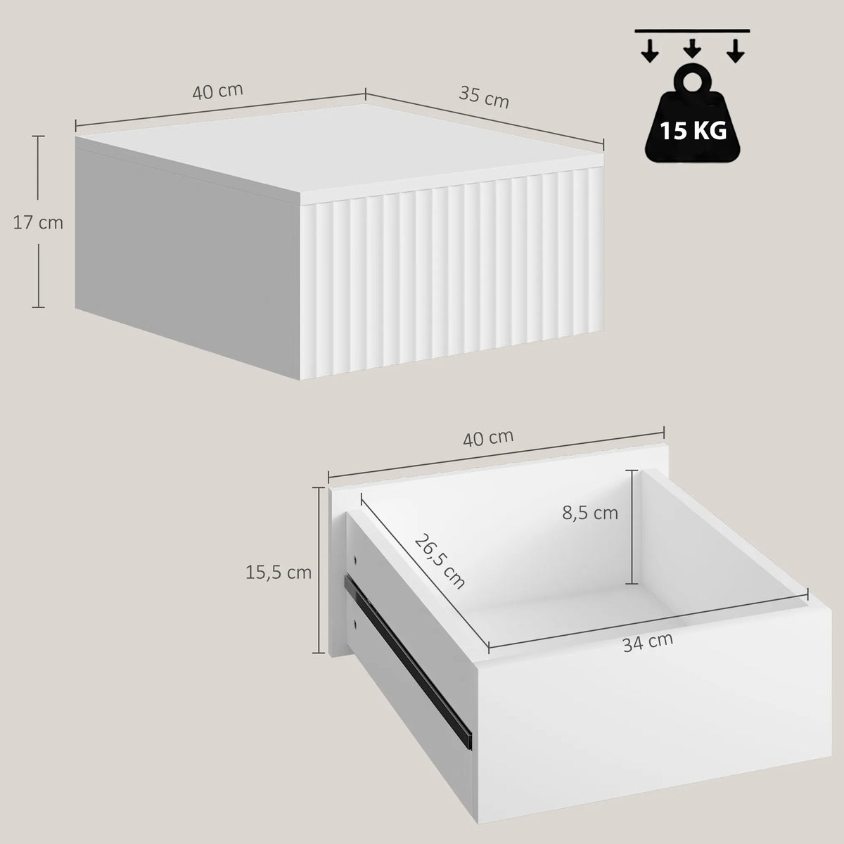 Schema su staliuko ir stalčiaus matmenimis centimetrais