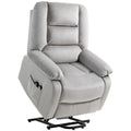 Pakeliamas masažinis krėslas, šviesiai pilkas