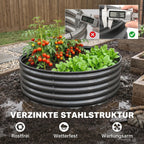 Pakeliamoji lysvė, apvali metalinė daržo lysvė, 120 cm, tamsiai pilka
