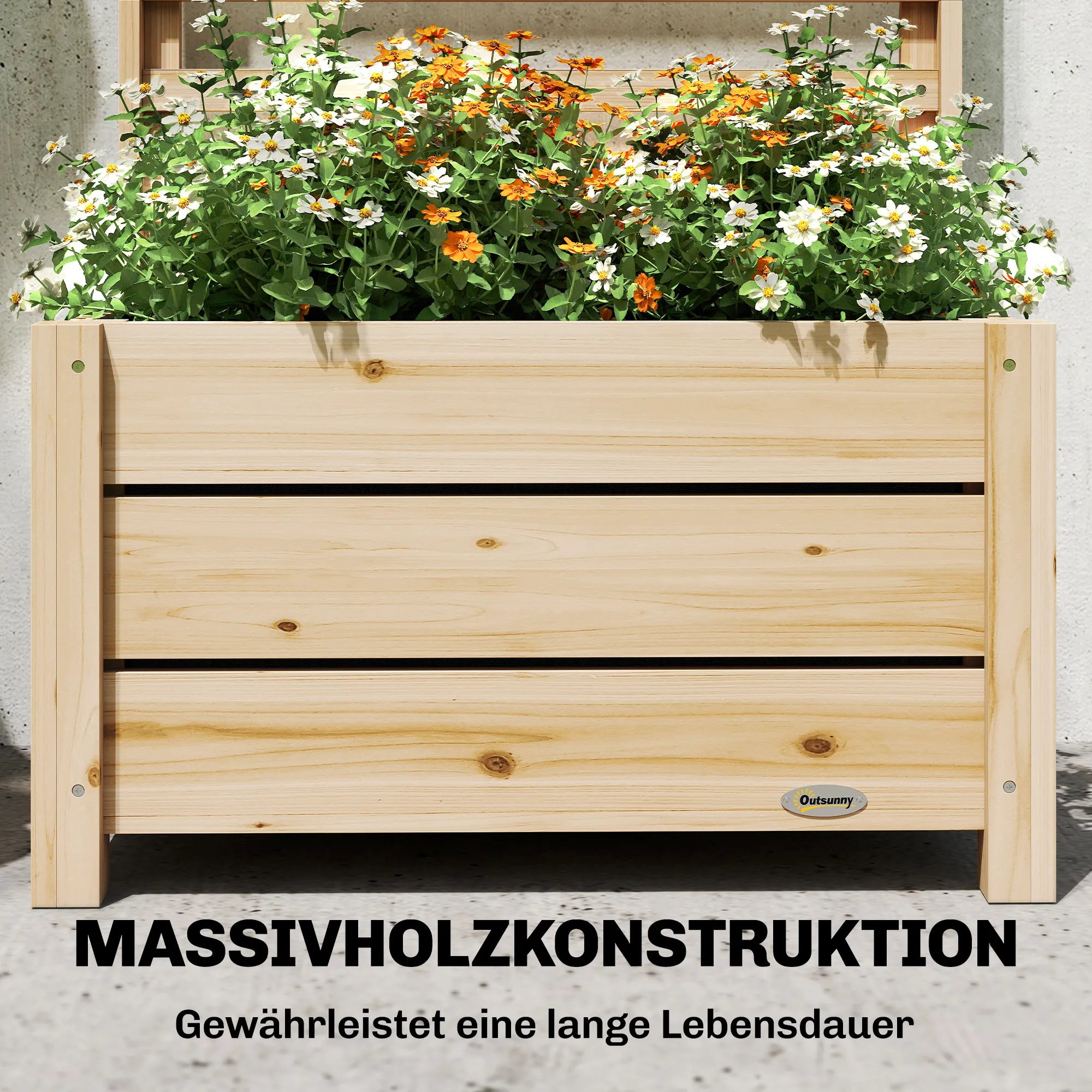 Pakelta lysvė su grotelėmis, 60x120 cm, natūralios medienos spalvos