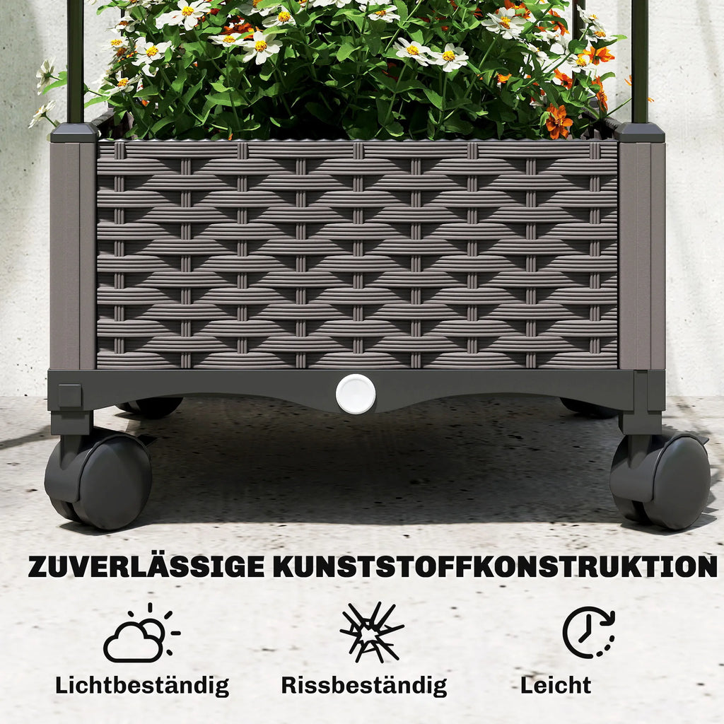 Pakelta lysvė su grotelėmis mobili plastikinė 40x40x185 cm juoda