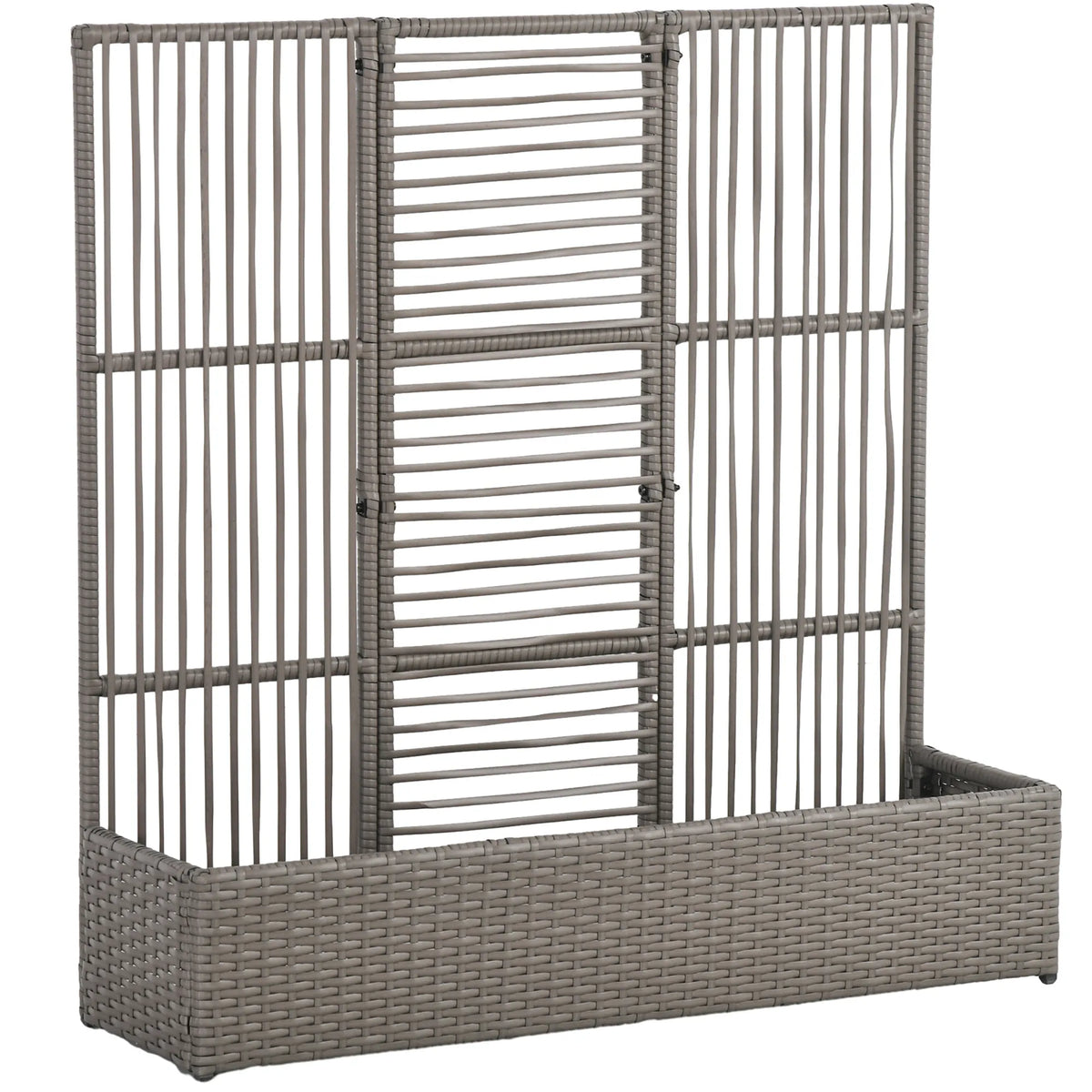 Pakelta lysvė su grotelėmis vijokliniams augalams, iki 50 kg, 103 x 29 x 103 cm, pilka