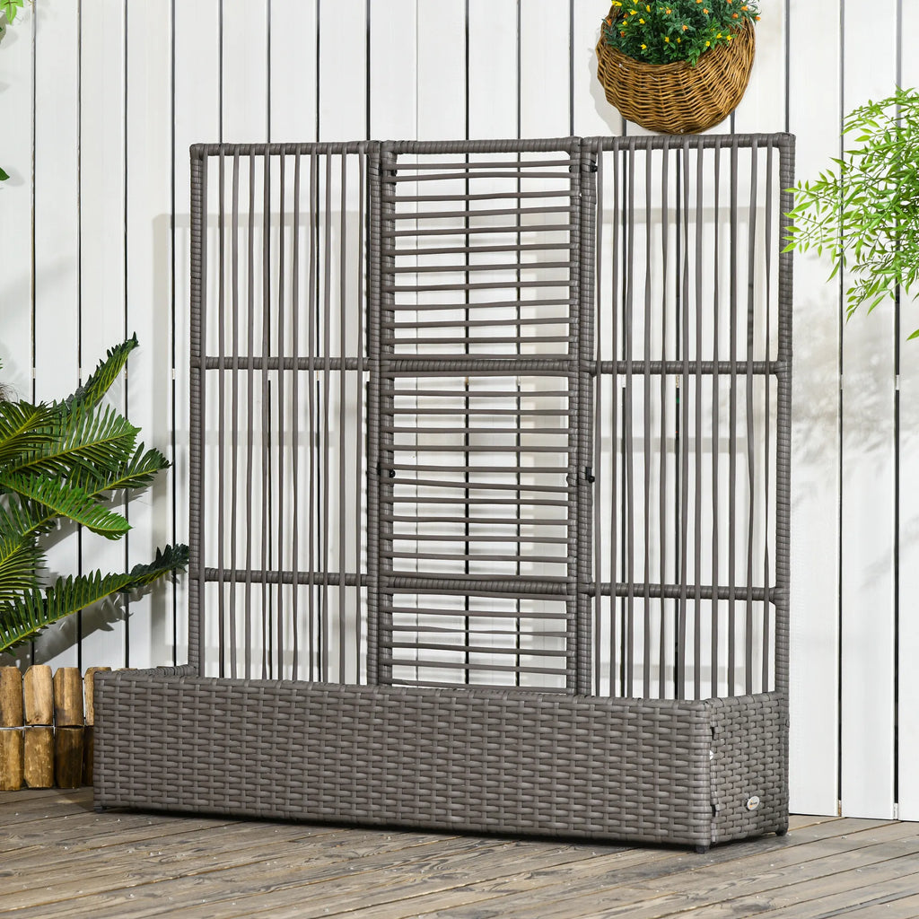 Pakelta lysvė su grotelėmis vijokliniams augalams, iki 50 kg, 103 x 29 x 103 cm, pilka
