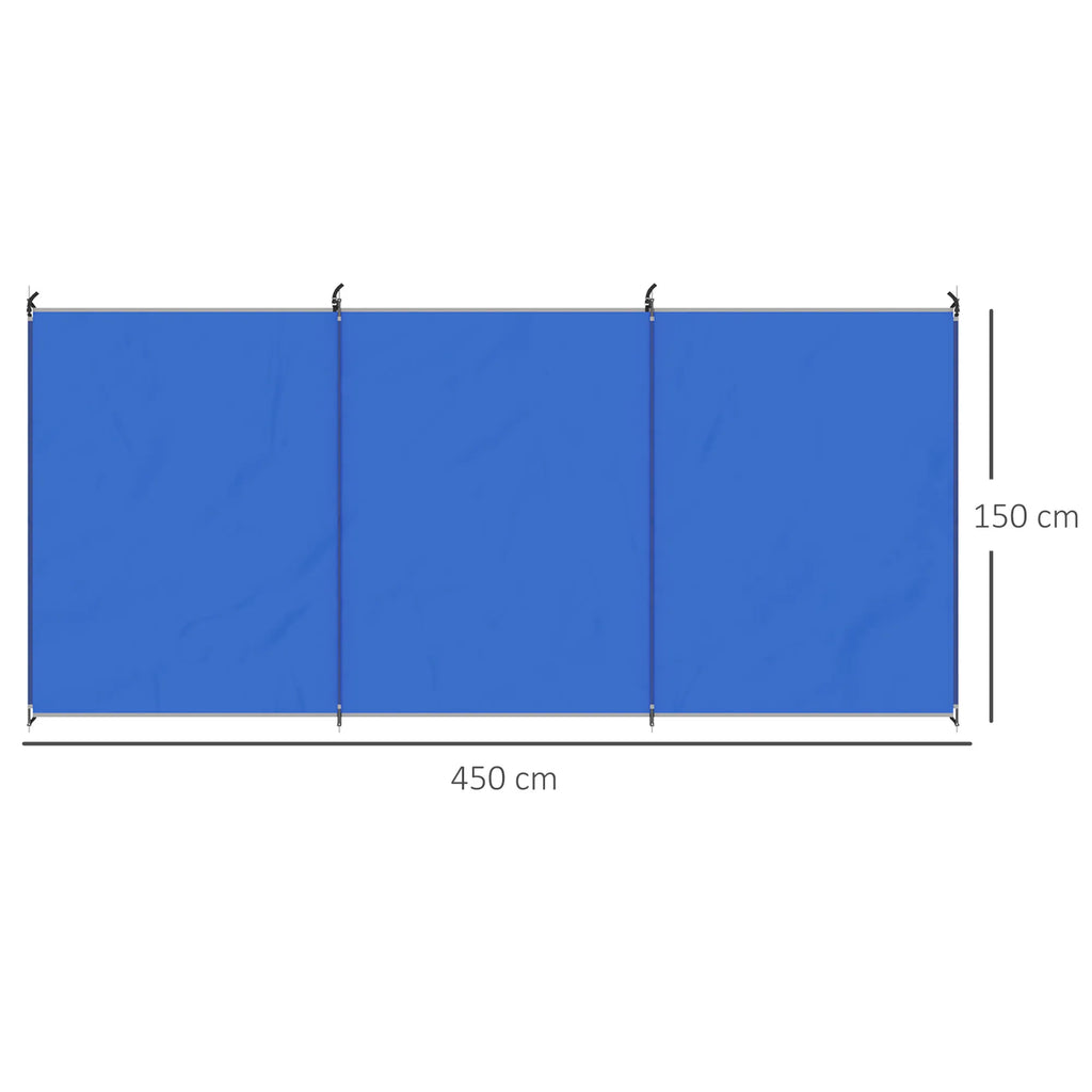 Paplūdimio užuovėja su krepšiu 450 x 150 cm, mėlyna