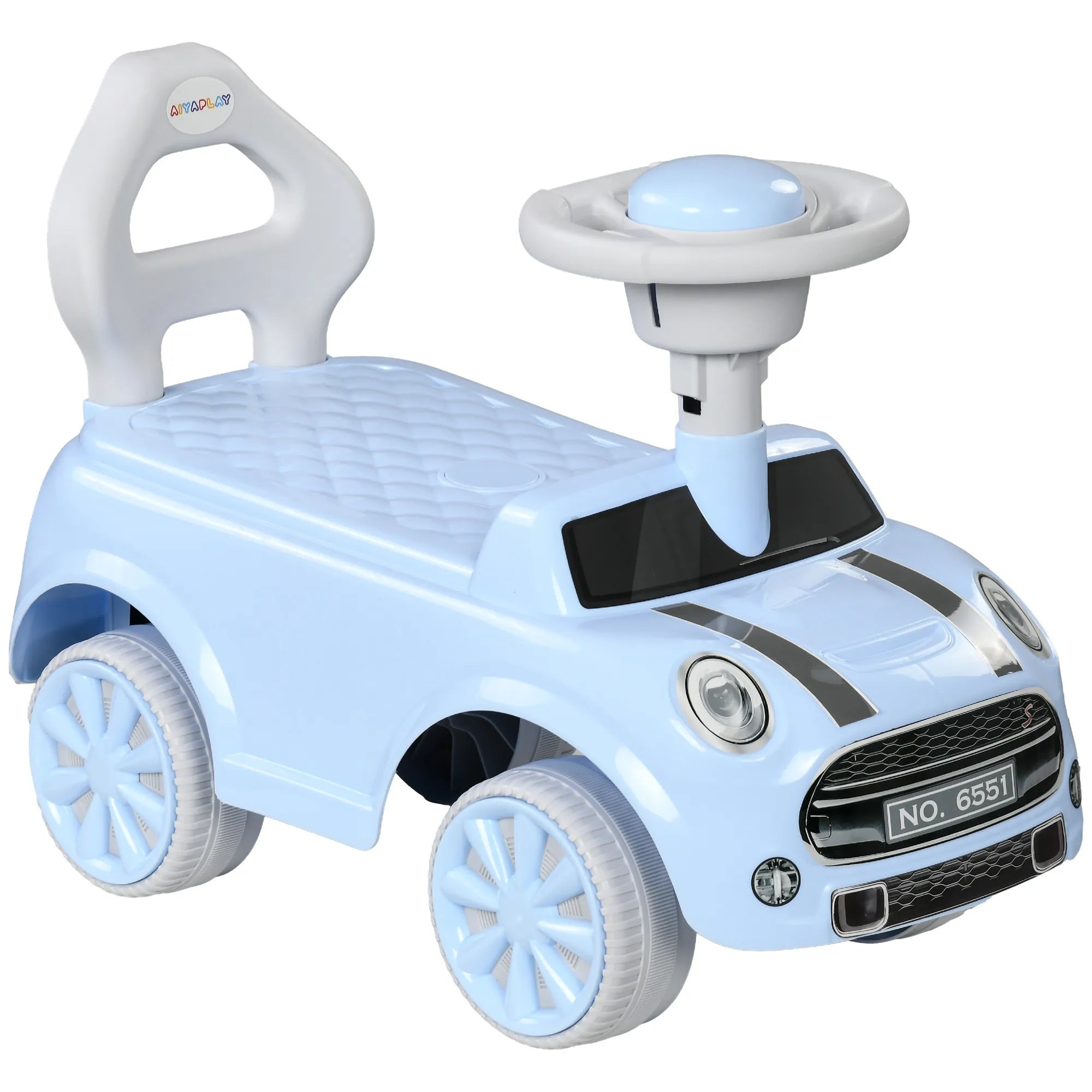Paspiriamas automobilis vaikams nuo 18 mėn., iki 25 kg, šviesiai mėlynas