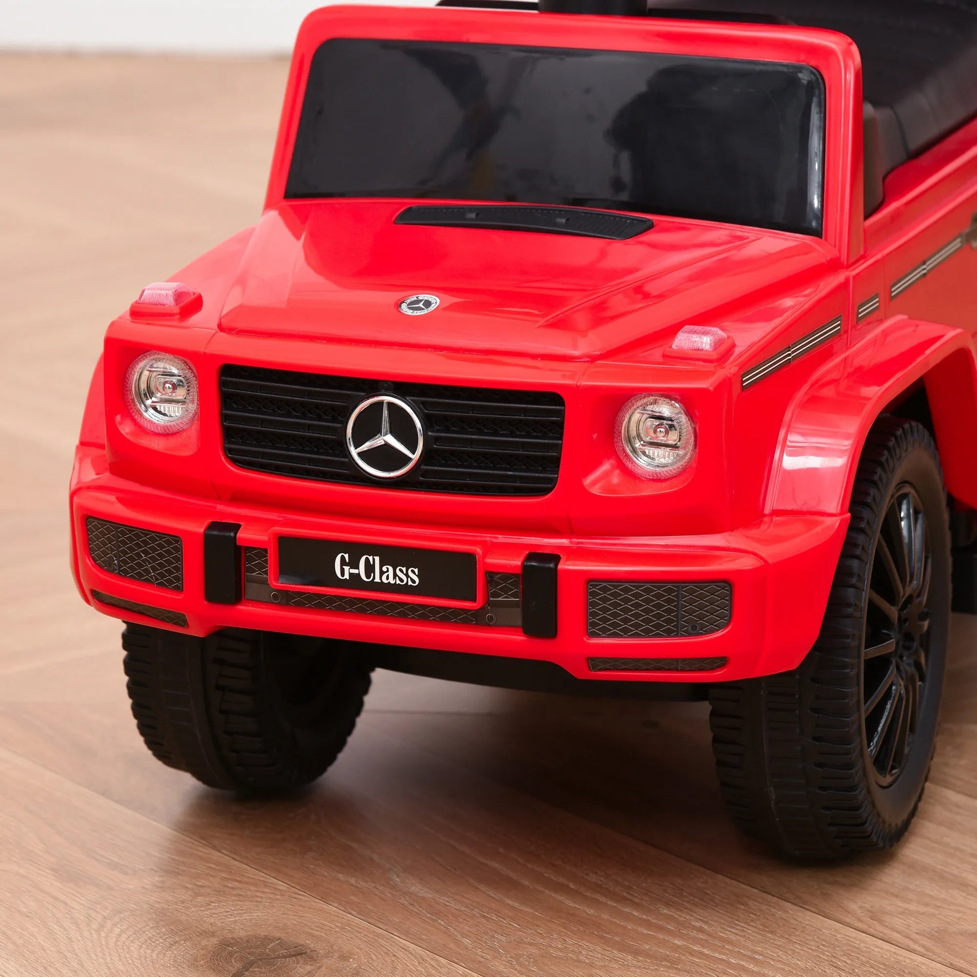 Paspirtukas Mercedes-Benz G350 su stūmimo rankena 3-in-1, iki 25 kg, raudonas