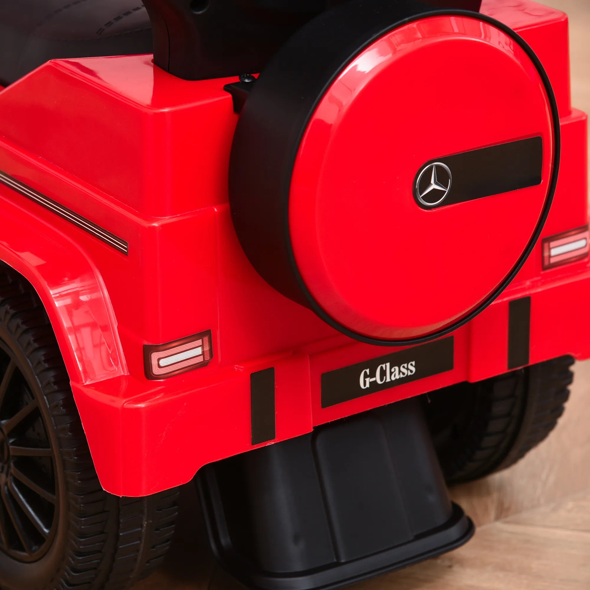 Paspirtukas Mercedes-Benz G350 su stūmimo rankena 3-in-1, iki 25 kg, raudonas