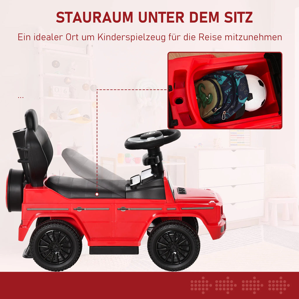 Paspirtukas Mercedes-Benz G350 su stūmimo rankena 3-in-1, iki 25 kg, raudonas