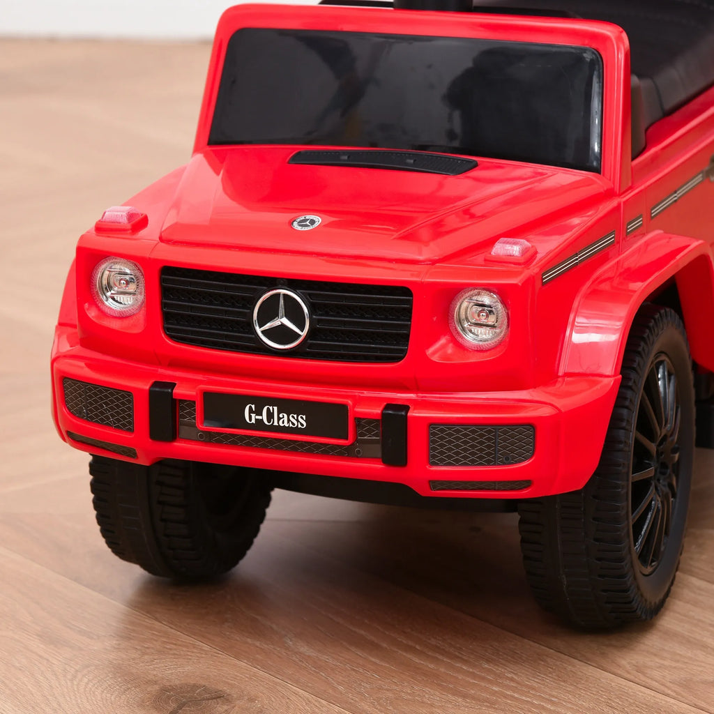 Paspirtukas Mercedes-Benz G350 su stūmimo rankena 3-in-1, iki 25 kg, raudonas