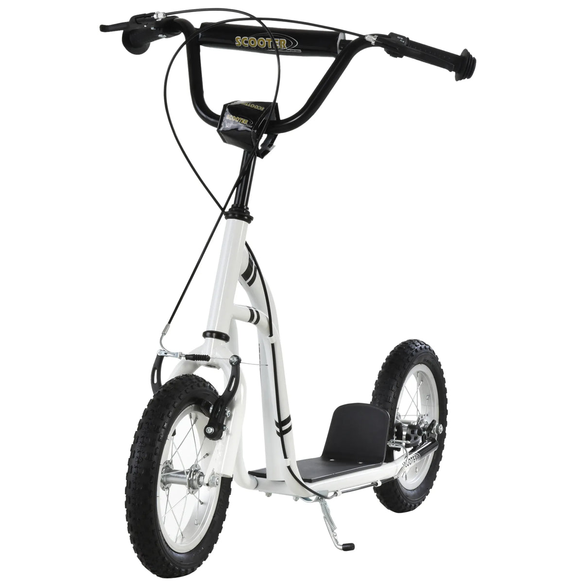 Paspirtukas vaikams nuo 5 metų, reguliuojamas, iki 100 kg, baltas
