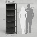 Lentynos matmenų schema: aukštis 179 cm, plotis 60 cm, apkrova 60 kg