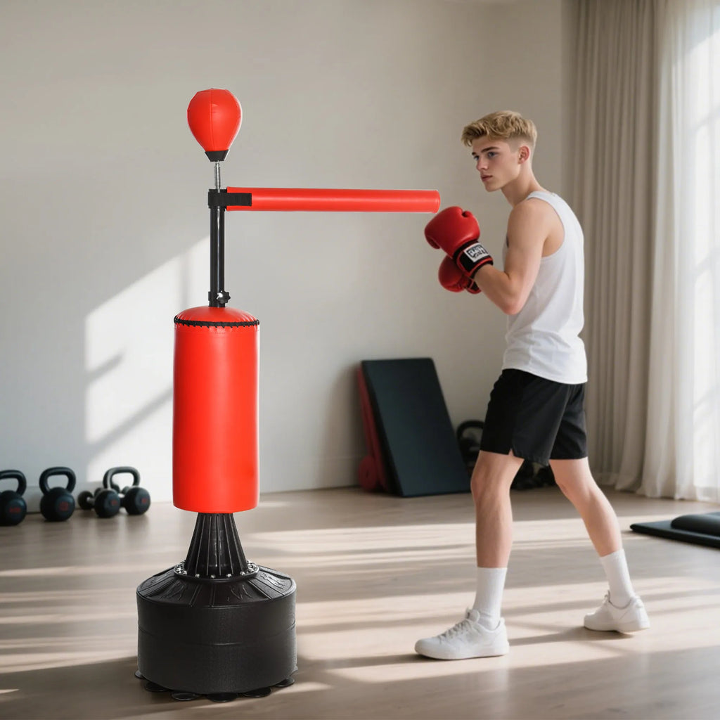 Pastatomas bokso maišas reguliuojamas 155-205 cm su 360° skersiniu, juodas