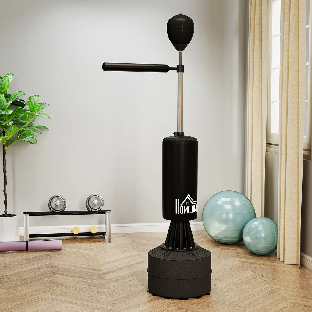 Pastatomas bokso maišas su reflex lazda, reguliuojamo aukščio, 155-205 cm, juodas