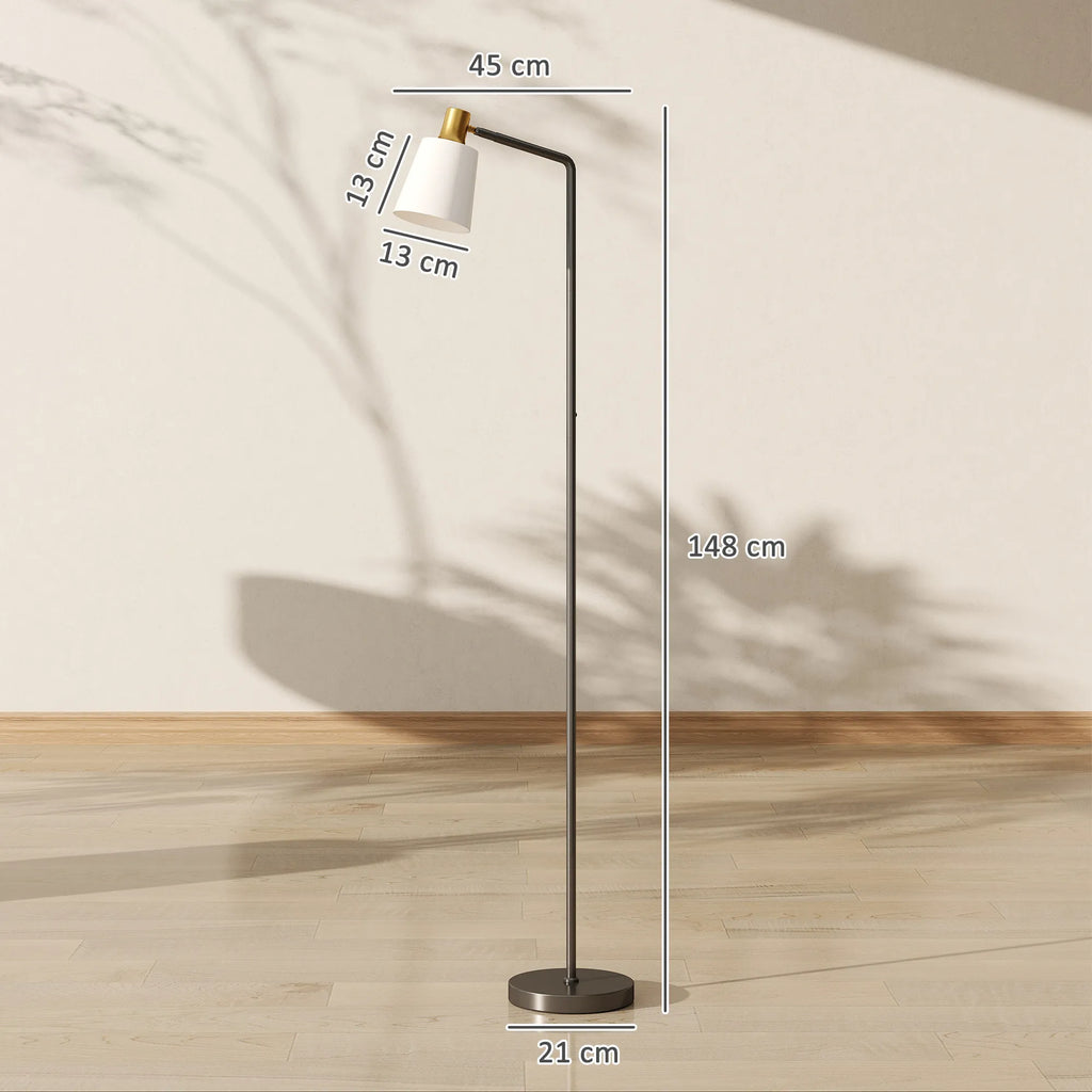 Pastatomas šviestuvas LED su reguliojama galvute 148 cm juodos spalvos