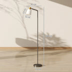 Pastatomas šviestuvas LED su reguliojama galvute 148 cm juodos spalvos