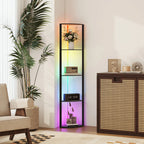 Pastatomas šviestuvas-lentyna su LED RGB apšvietimu, juodas