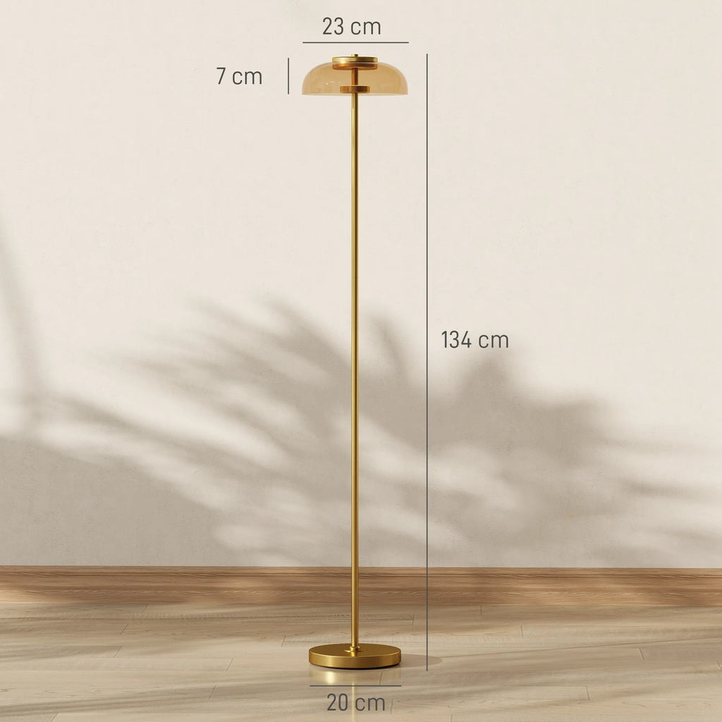 Pastatomas šviestuvas su kojiniu jungikliu, 134 cm, žalvario spalvos