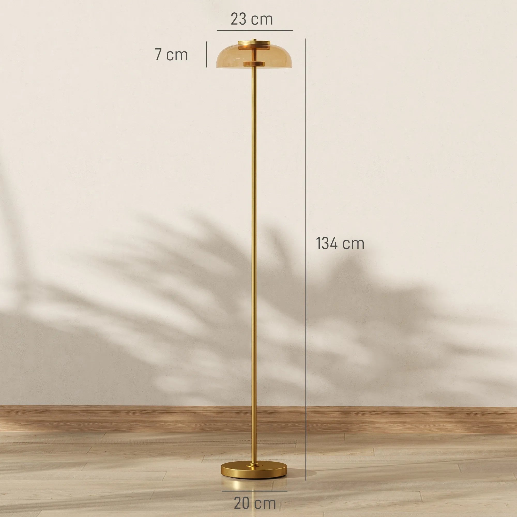 Pastatomas šviestuvas su kojiniu jungikliu, 134 cm, žalvario spalvos
