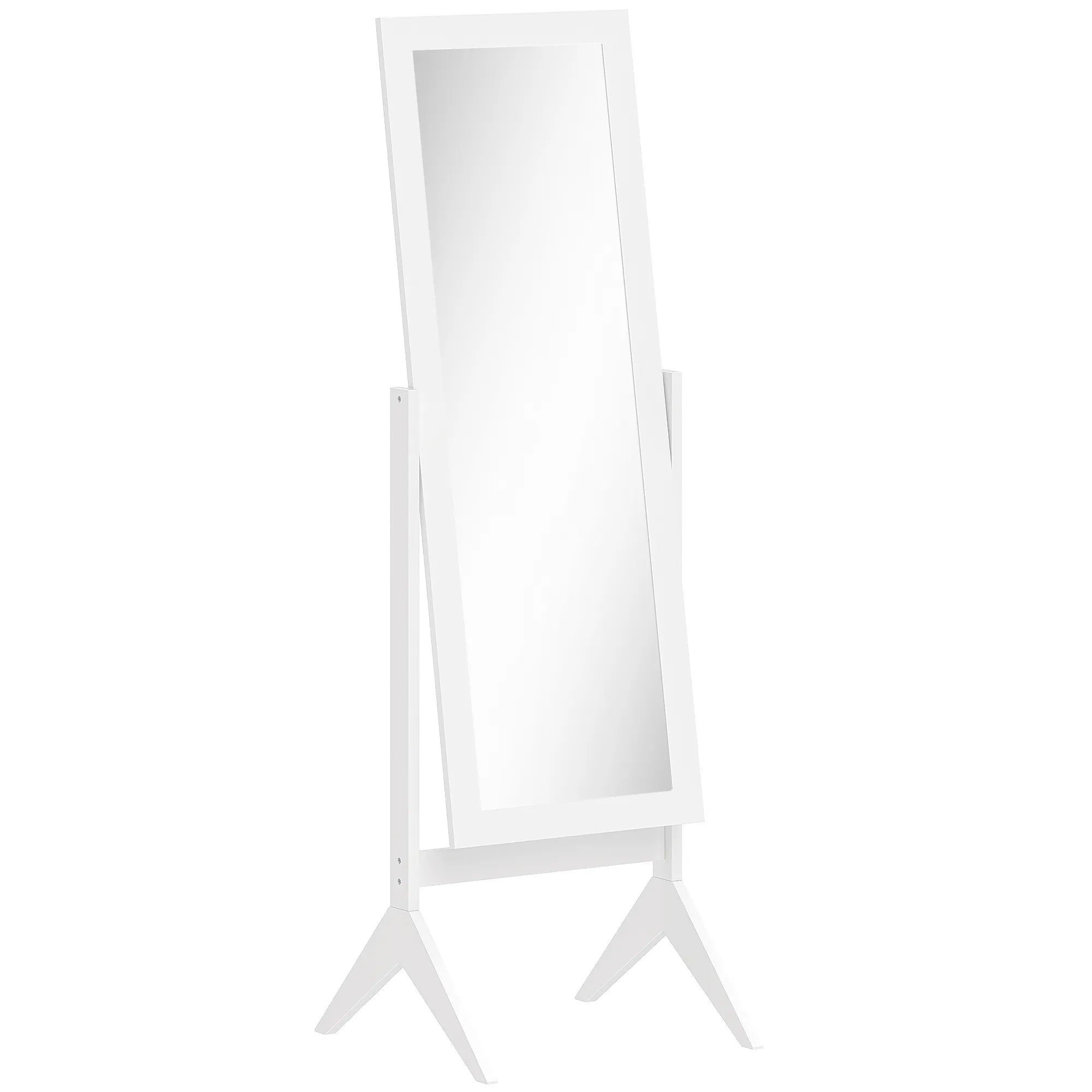 Pastatomas veidrodis reguliuojamu kampu 47 x 46 x 148 cm, baltas