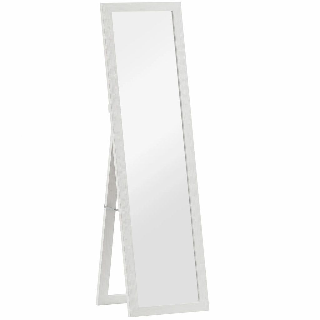 Pastatomas veidrodis rėme, 37 x 157 cm, baltas