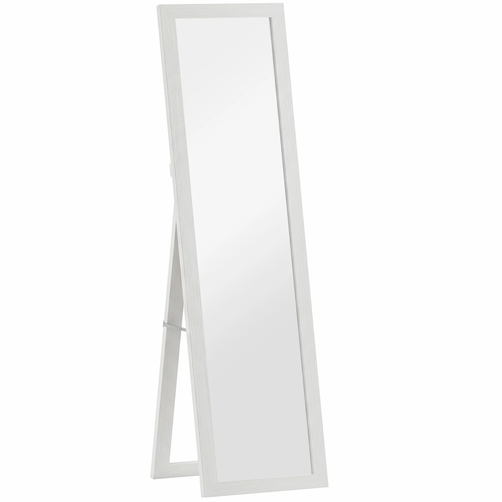 Pastatomas veidrodis rėme, 37 x 157 cm, baltas