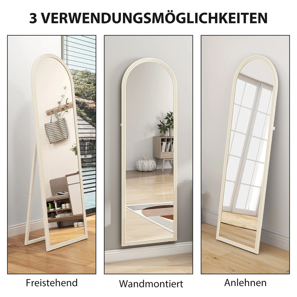 Pastatomas veidrodis su arkiniu rėmu, 50 x 160 cm, baltas