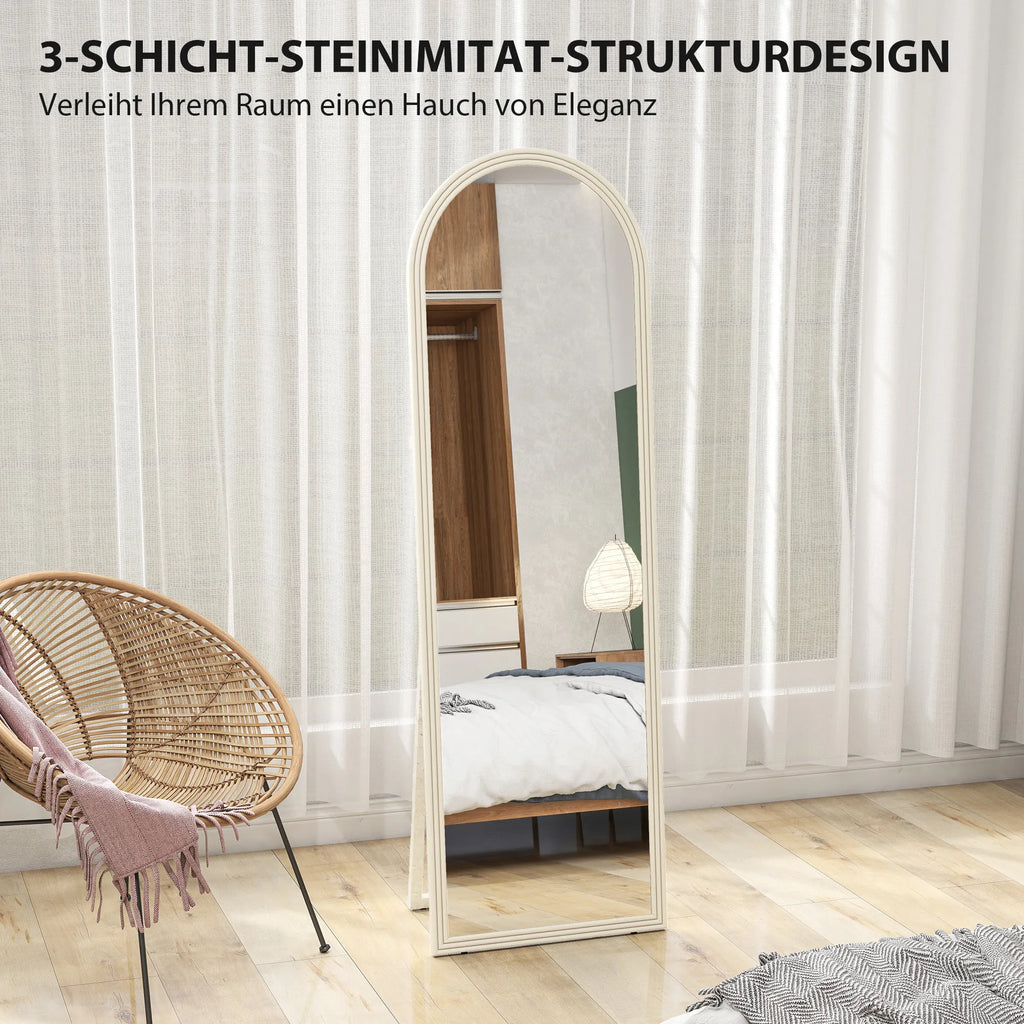 Pastatomas veidrodis su arkiniu rėmu, 50 x 160 cm, baltas