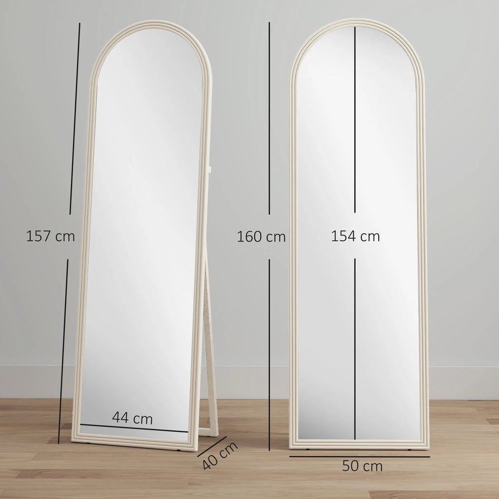 Pastatomas veidrodis su arkiniu rėmu, 50 x 160 cm, baltas