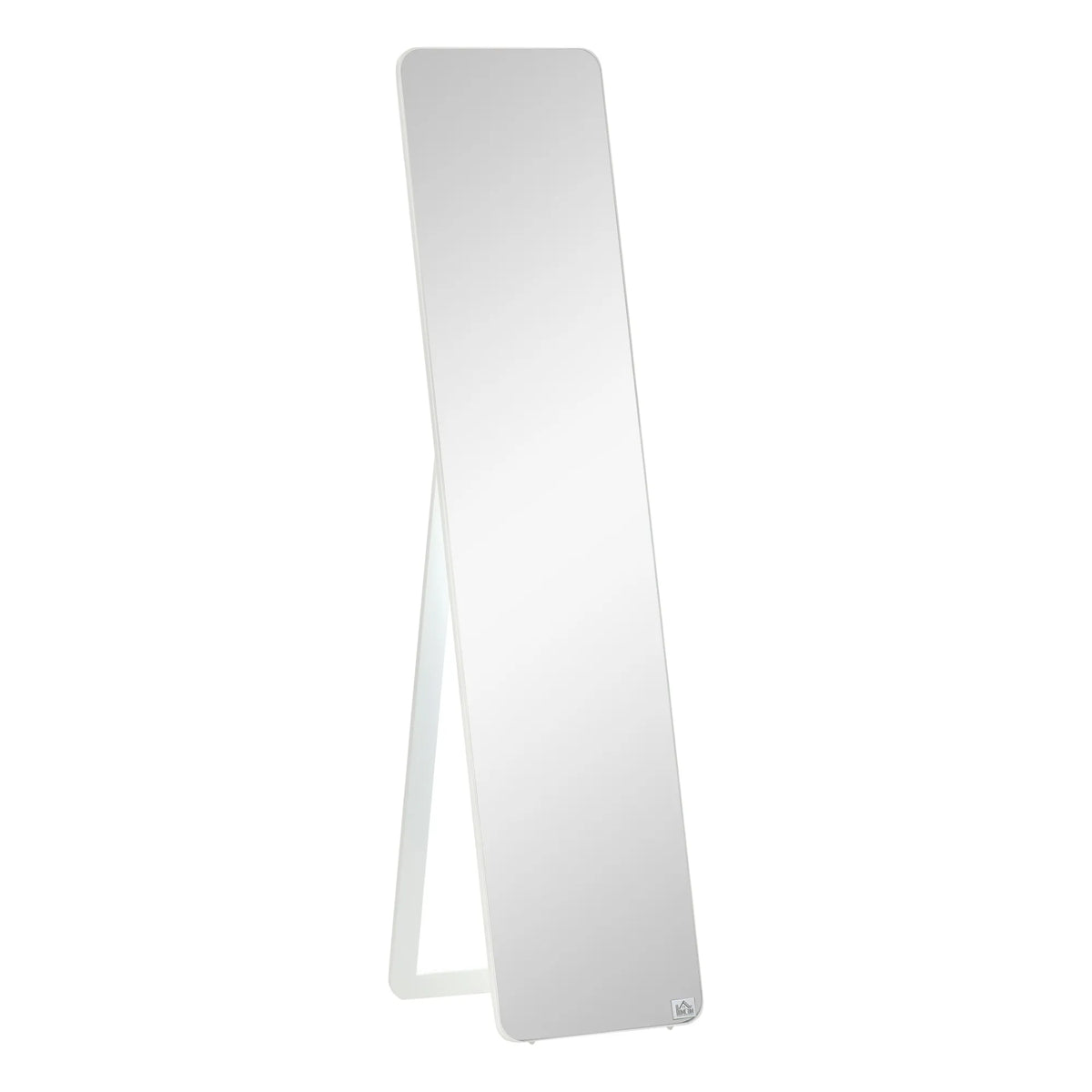 Pastatomas veidrodis su atlenkiamu rėmu, 37 × 156 cm, baltas