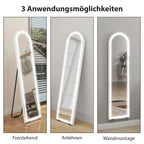 Pastatomas veidrodis su LED apšvietimu, 150 x 40 cm, baltas