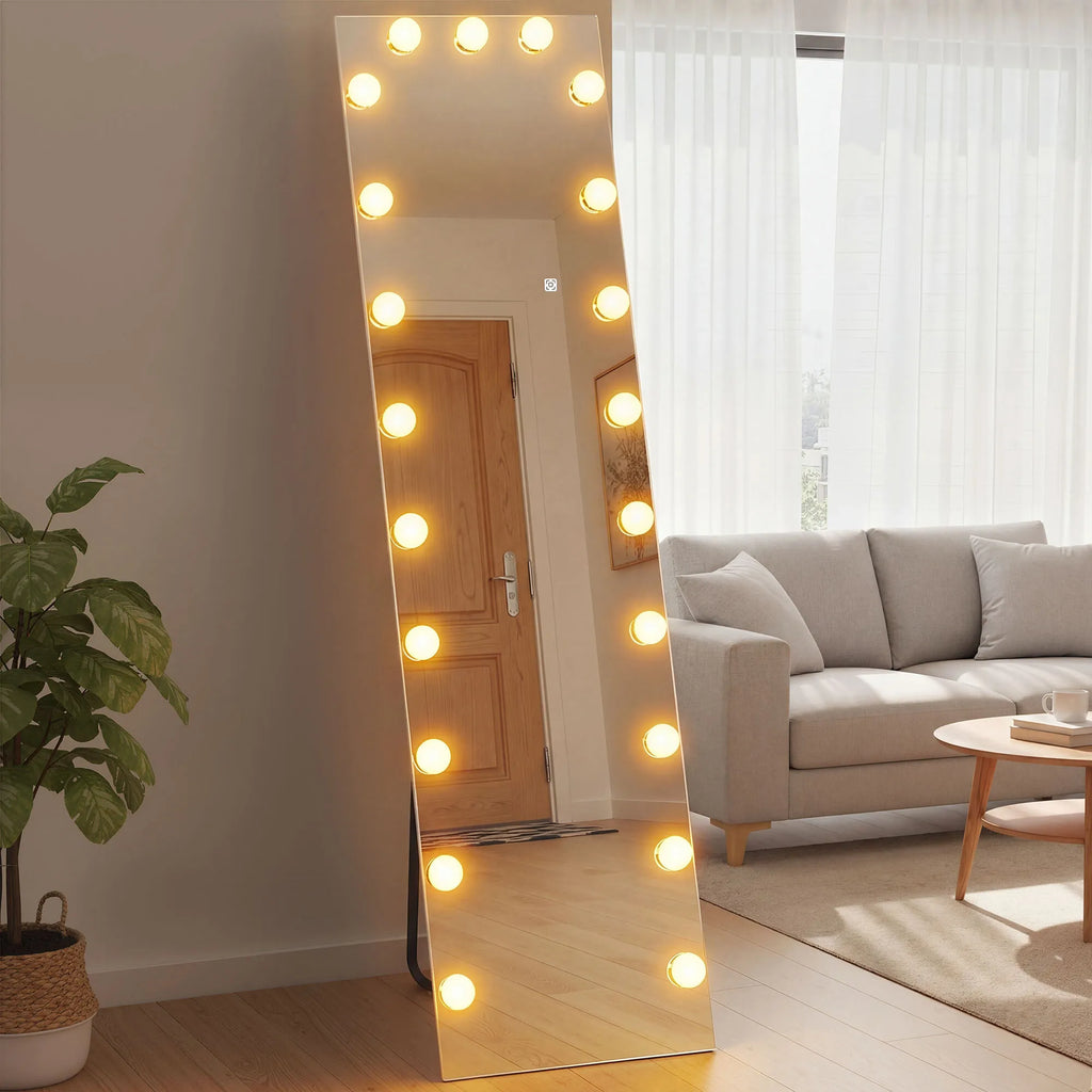 Pastatomas veidrodis su RGB apšvietimu 40 × 150 cm skaidrus