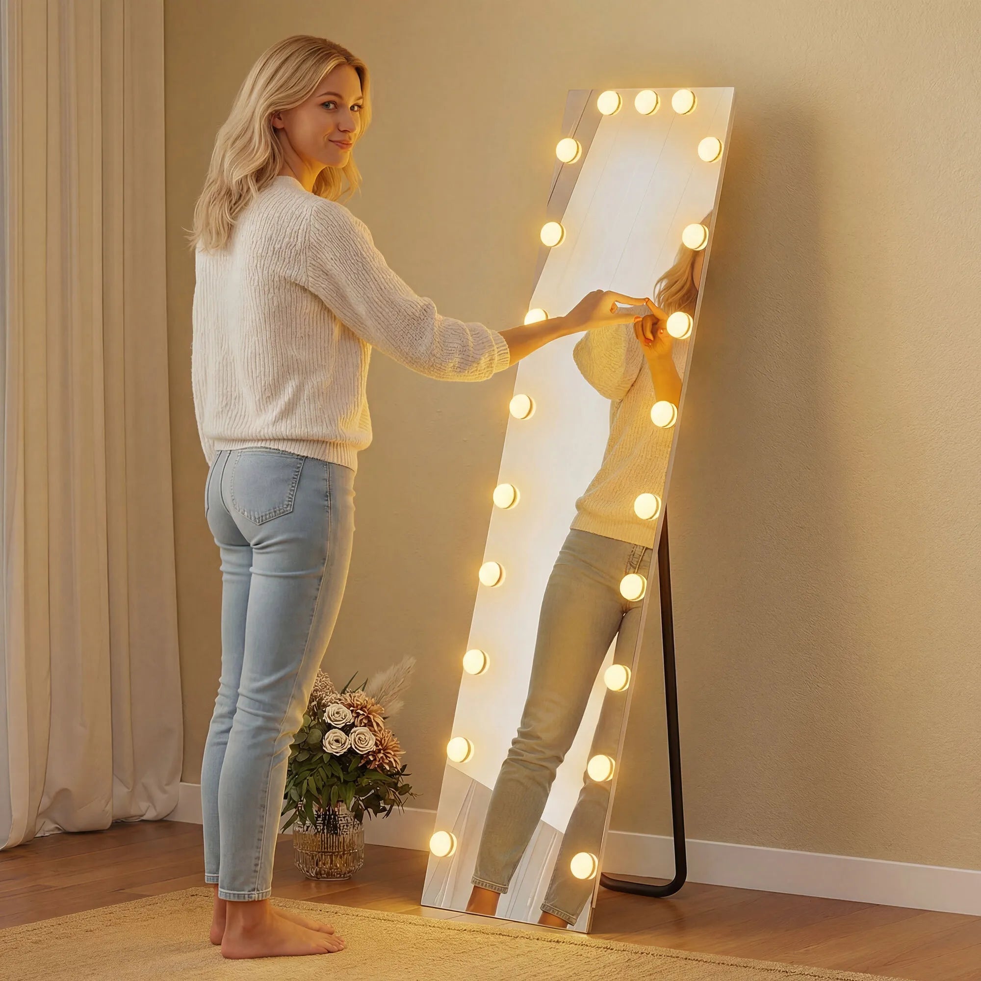 Pastatomas veidrodis su RGB apšvietimu 40x150 cm skaidrus