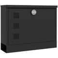 Pašto dėžutė iš metalo, rakinama, 36,5 x 11,5 x 29 cm, juoda