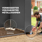 Schema, rodanti pastogės metalinio rėmo atramas ir įsmeigiamus kuolus