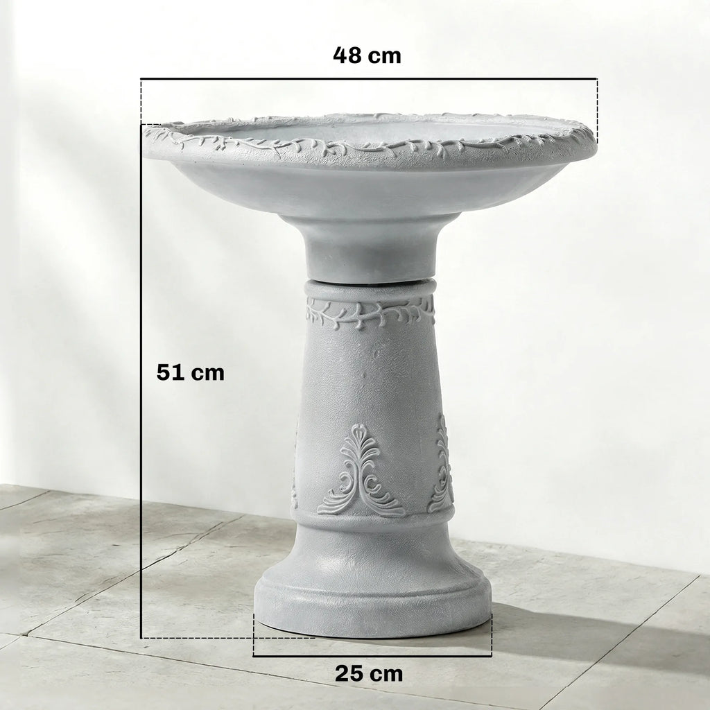 Paukščių girdykla, dekoratyvinė, 51 cm, pilka