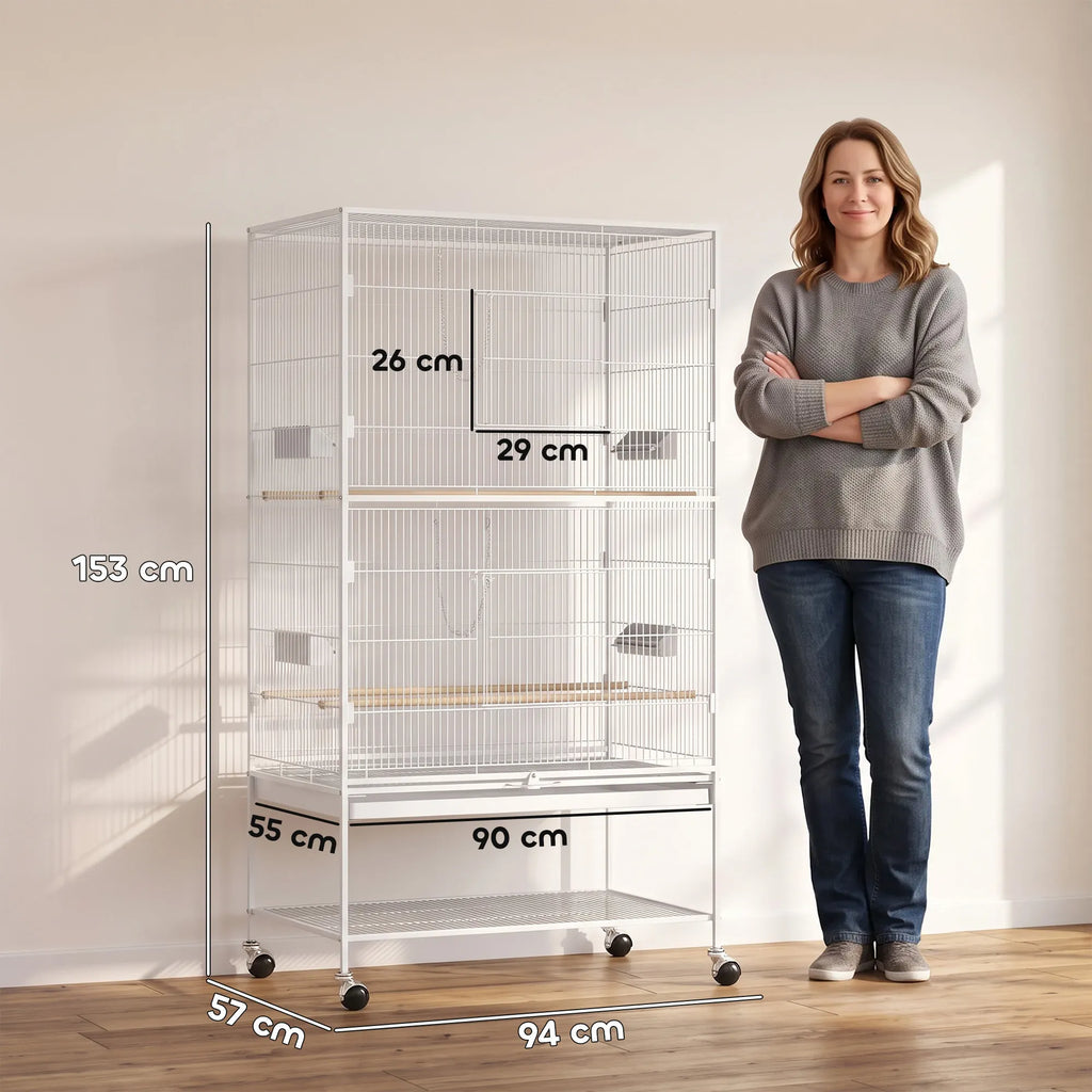 Narvo matmenų schema: aukštis 153 cm, plotis 94 cm, gylis 57 cm