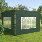 Pavėsinės sienelės 3x3/3x4 m, 2 vnt., su langais, žalios
